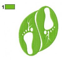 Feet Leaf Embroidery Design
